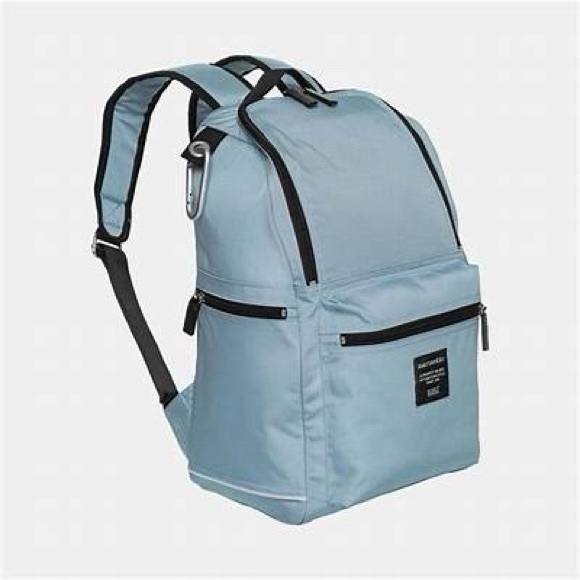 Marimekko Handbags - Marimekko Backpack Buddy Light Blue Black Trim